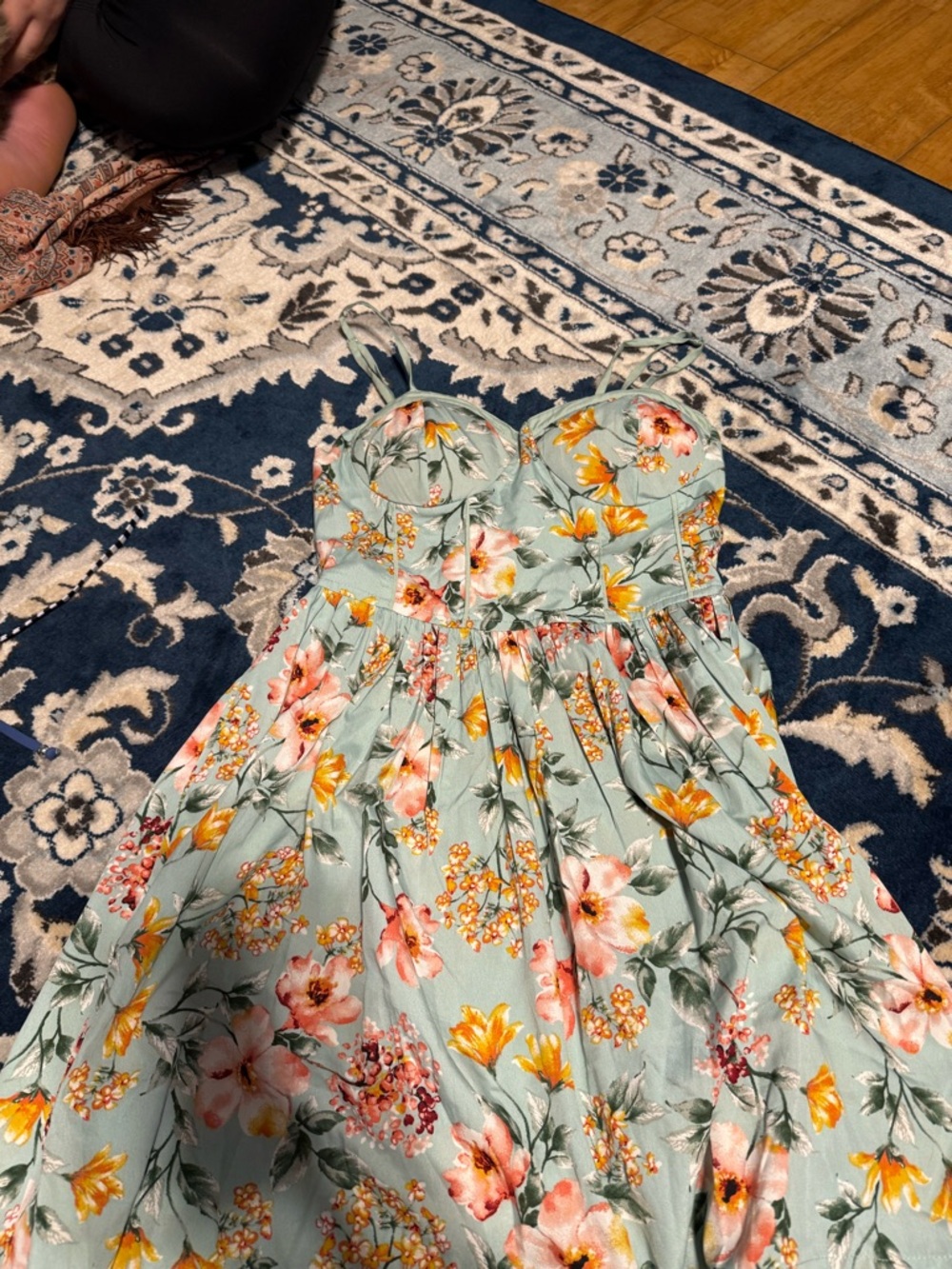 Sweet Floral Sundress in Mint Green